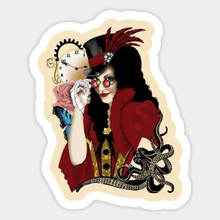 Steampunk all in Red Sticker